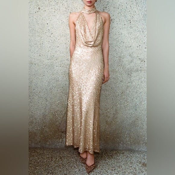 Nwt-Zara- sequin midi dress-XS - Picture 1 of 8